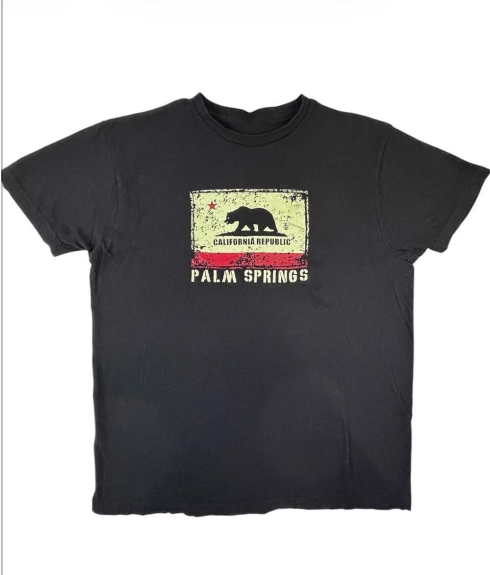 Palm Springs California Republic Bear Graphic Crew Neck T-Shirt